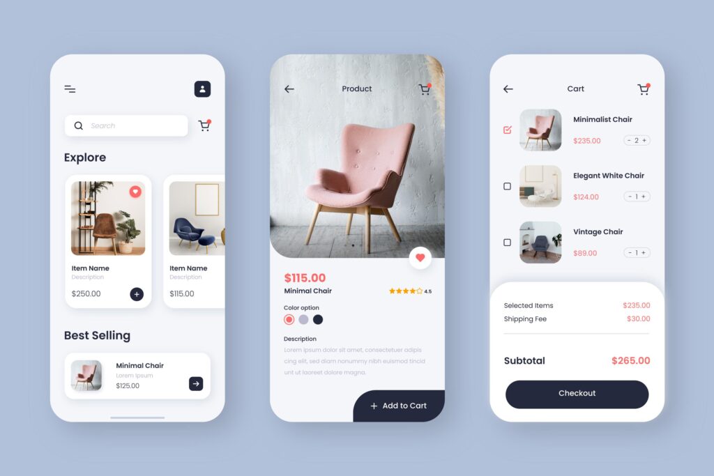 Simple UI Design for Ecommerce Mobile app