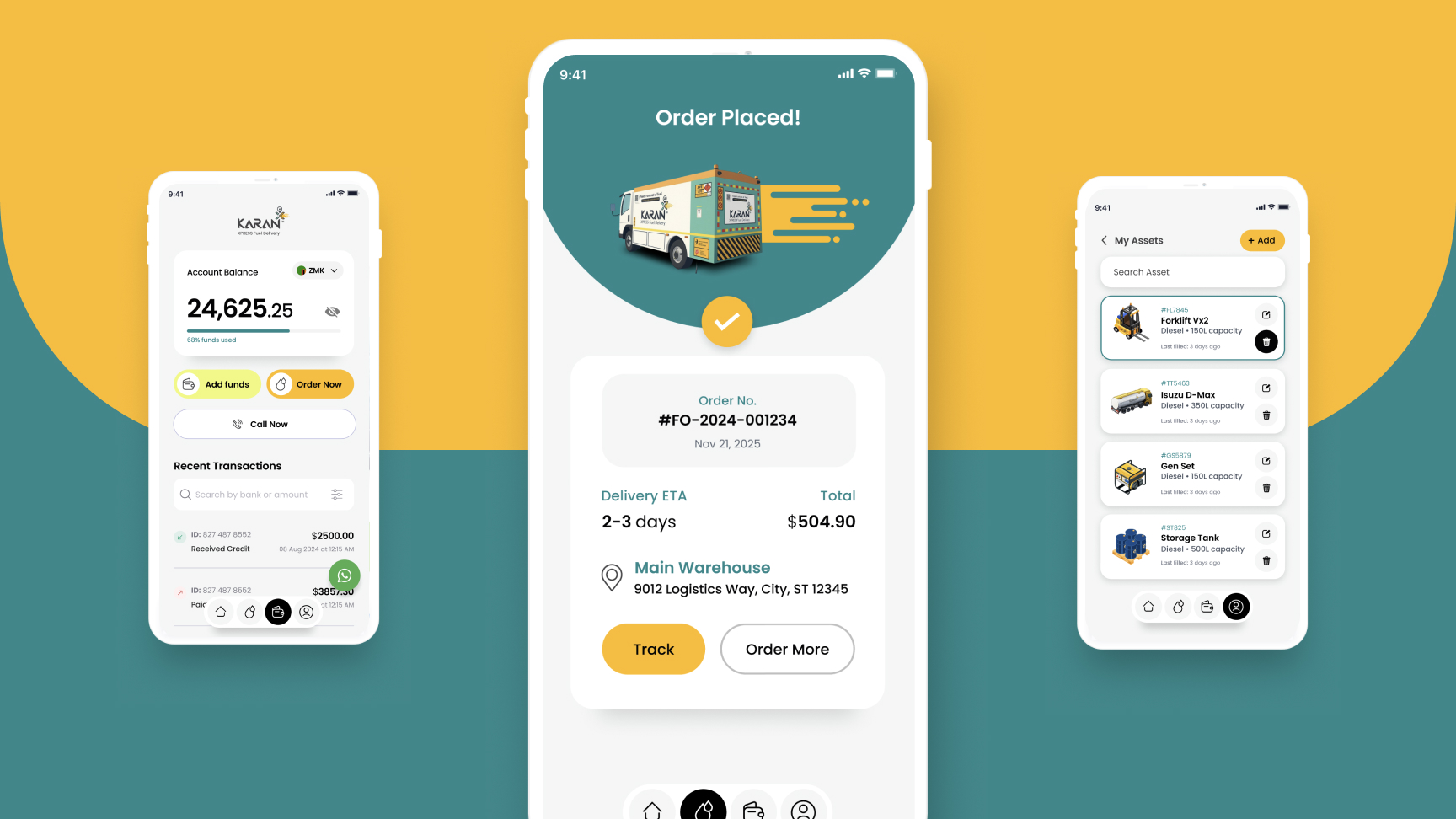 Karan Group - Fuel Delivery app UX UI Design Case Study 3
